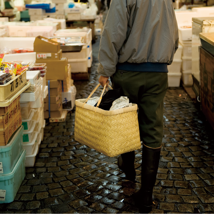Shinodake – compact bamboo market basket